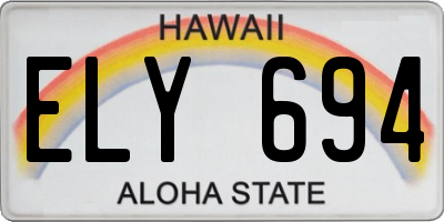 HI license plate ELY694