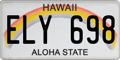 HI license plate ELY698
