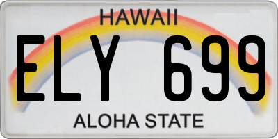 HI license plate ELY699