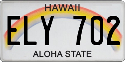 HI license plate ELY702