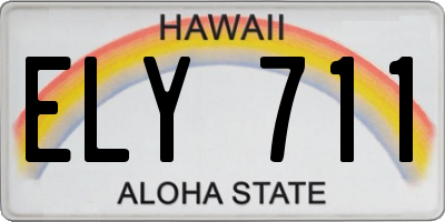 HI license plate ELY711