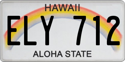 HI license plate ELY712