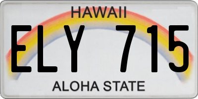 HI license plate ELY715