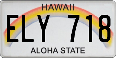 HI license plate ELY718
