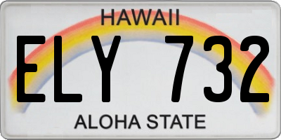 HI license plate ELY732