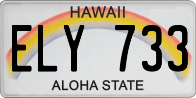 HI license plate ELY733