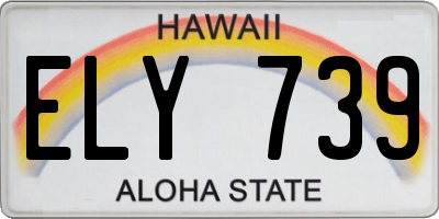 HI license plate ELY739
