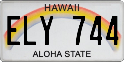 HI license plate ELY744