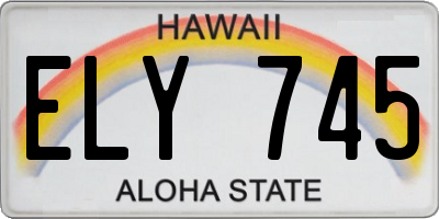 HI license plate ELY745