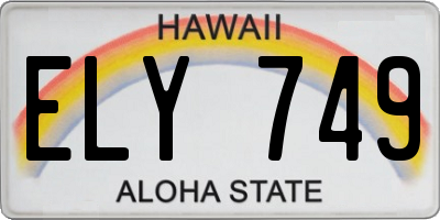 HI license plate ELY749