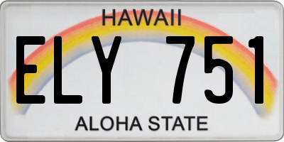 HI license plate ELY751