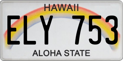 HI license plate ELY753