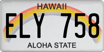 HI license plate ELY758