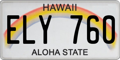 HI license plate ELY760