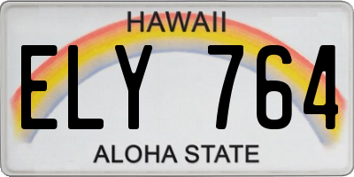 HI license plate ELY764