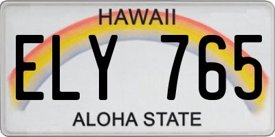 HI license plate ELY765