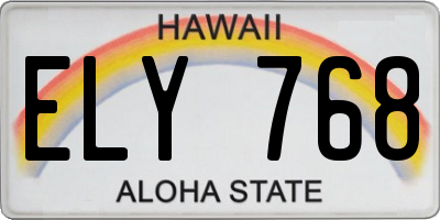 HI license plate ELY768