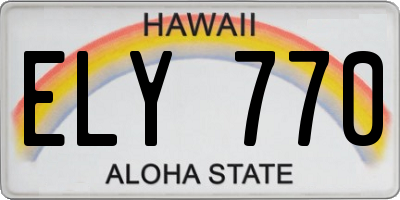 HI license plate ELY770