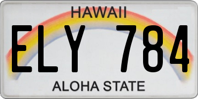 HI license plate ELY784
