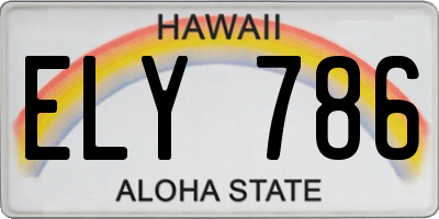HI license plate ELY786