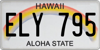 HI license plate ELY795