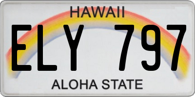 HI license plate ELY797