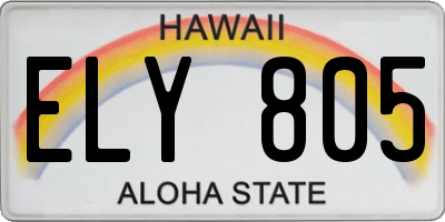 HI license plate ELY805