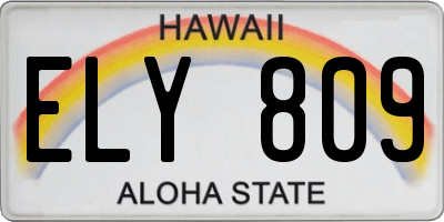 HI license plate ELY809