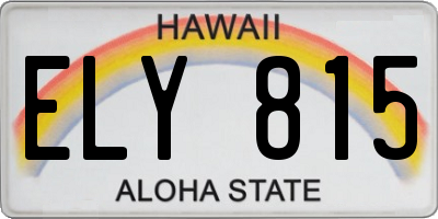HI license plate ELY815
