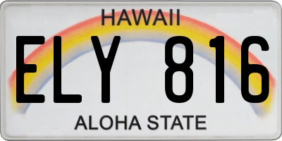 HI license plate ELY816