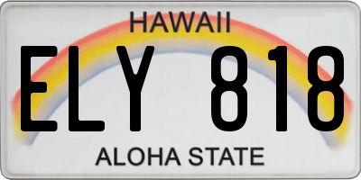 HI license plate ELY818