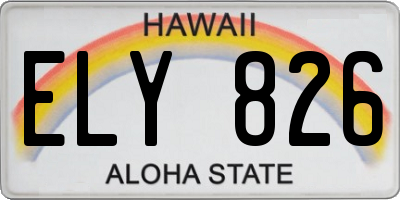 HI license plate ELY826
