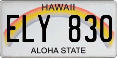 HI license plate ELY830