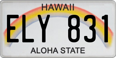 HI license plate ELY831