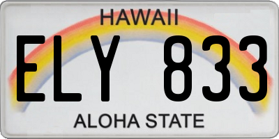 HI license plate ELY833