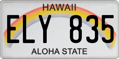 HI license plate ELY835