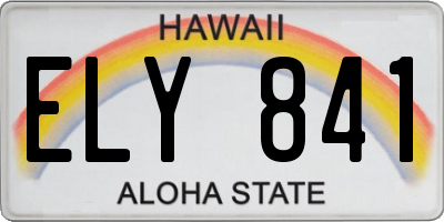 HI license plate ELY841