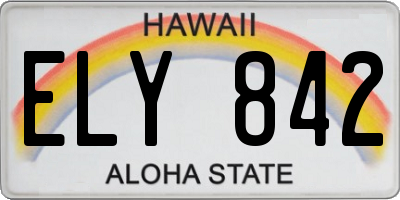 HI license plate ELY842