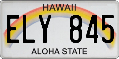 HI license plate ELY845