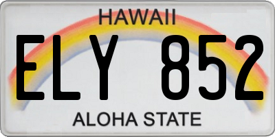 HI license plate ELY852