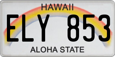 HI license plate ELY853