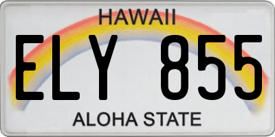 HI license plate ELY855