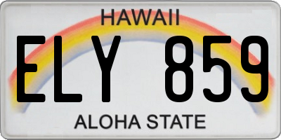 HI license plate ELY859