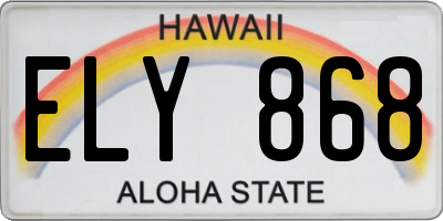 HI license plate ELY868