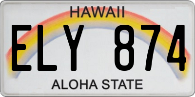 HI license plate ELY874