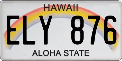HI license plate ELY876