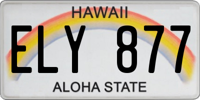 HI license plate ELY877