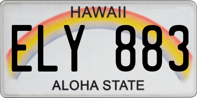 HI license plate ELY883