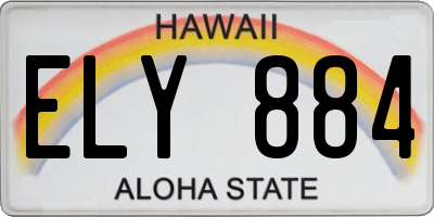HI license plate ELY884