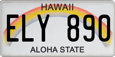 HI license plate ELY890